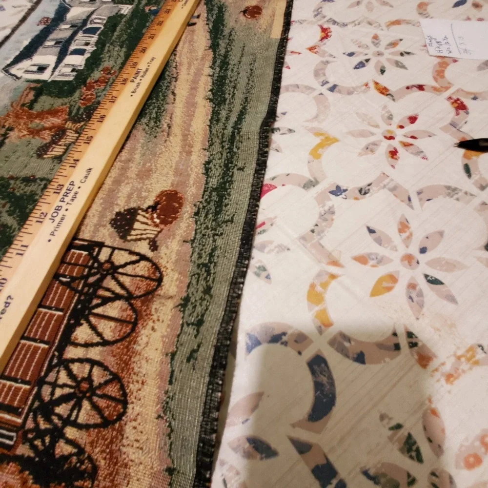 Vintage Woven Tapestry Country Scene 34